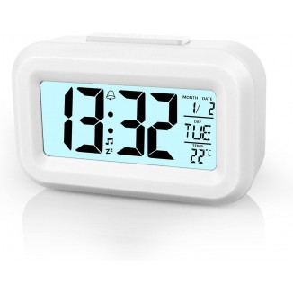 Digital Alarm Clock, LCD Display, Table Clock with Snooze