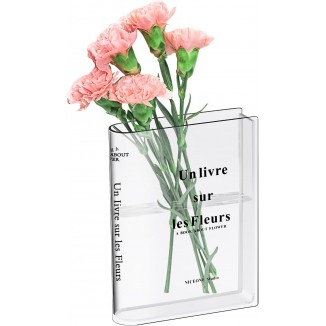 Book Vase, Clear Acrylic Book Vase, Tulip Vase, Book Vase, Transparent Book-shaped Vase