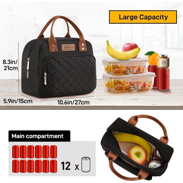 Insulated Lunch Bag for Women Men Work Adult Cooler 