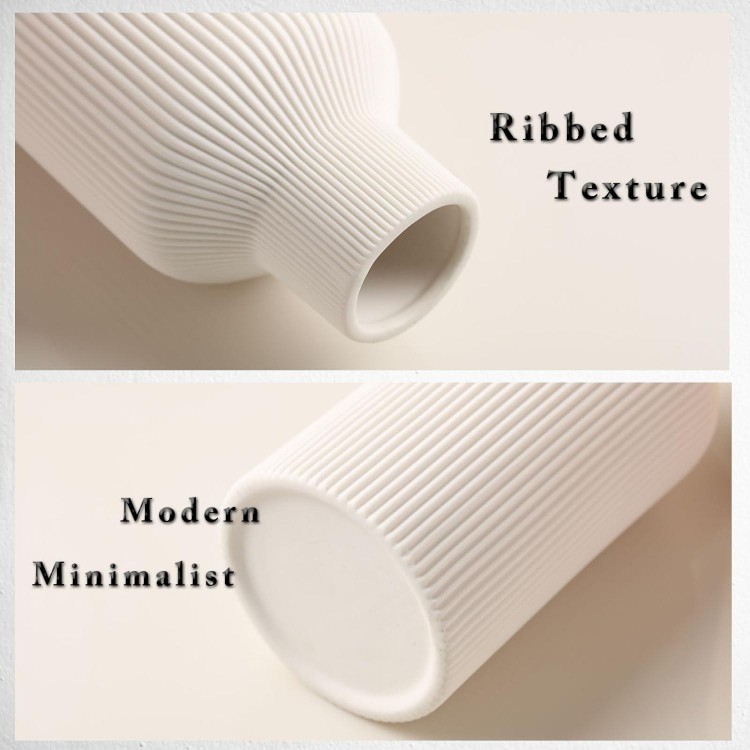 White Ceramic Vase for Decoration, Minimalist Decoration, Modern Home Decoration
