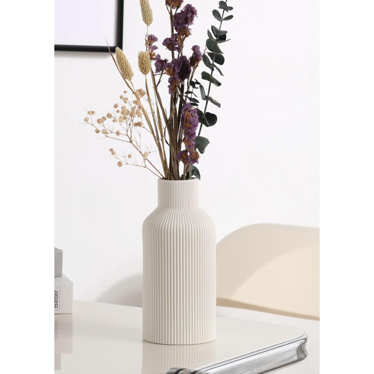 White Ceramic Vase for Decoration, Minimalist Decoration, Modern Home Decoration