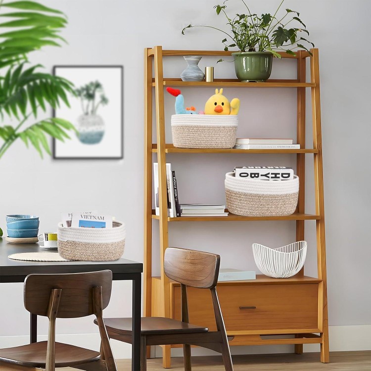 Cotton Rope Woven Storage Basket, Set of 5 Baskets, Storage Baskets, Changing Table Organiser