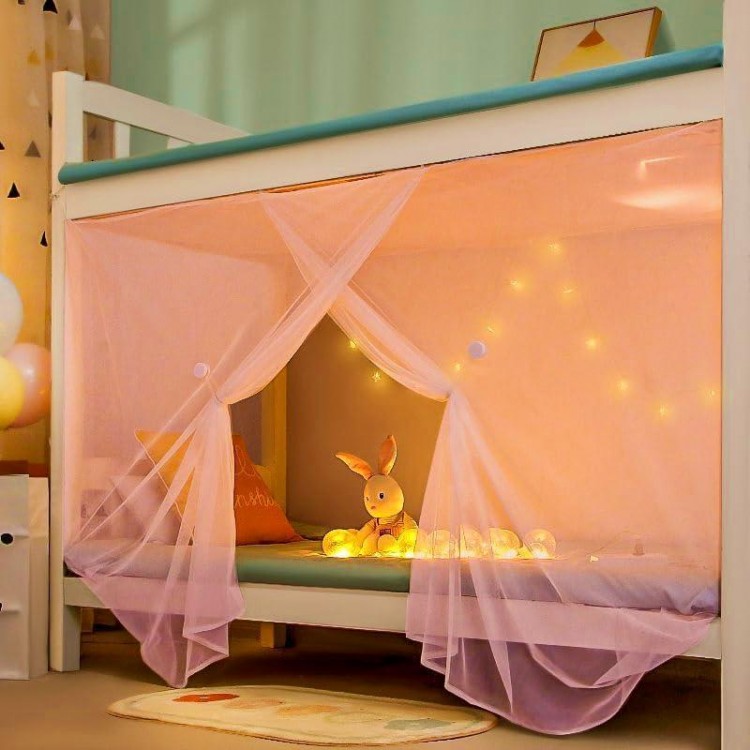 8 Corner Bed Canopy Curtains for Girls Boys Bed Decor, Bed Canopy