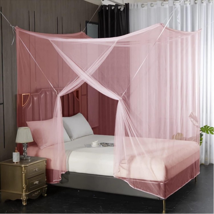 8 Corner Bed Canopy Curtains for Girls Boys Bed Decor, Bed Canopy