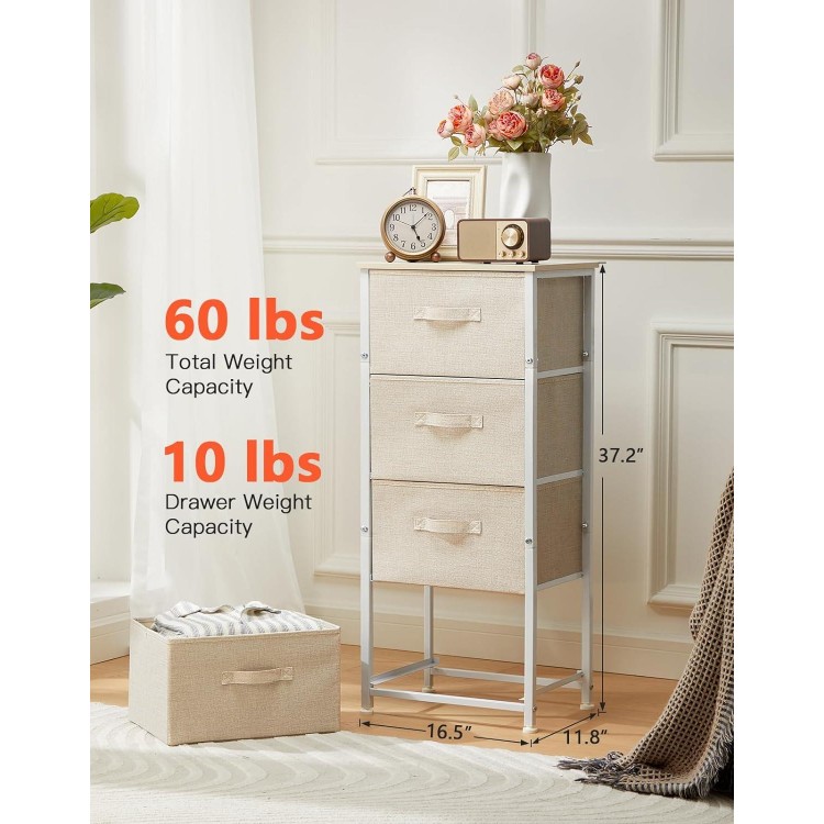 Chest of Drawers with 4 Fabric Drawers, Practical Storage Chest