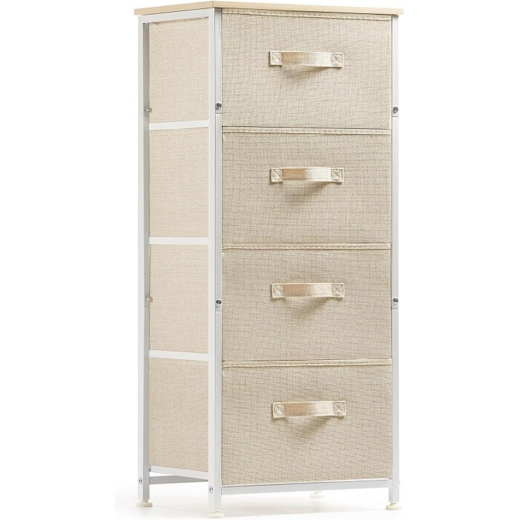 Chest of Drawers with 4 Fabric Drawers, Practical Storage Chest