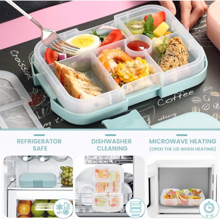 Children's Lunch Box with Compartments 1000 ml, Bento Box Lunch Box