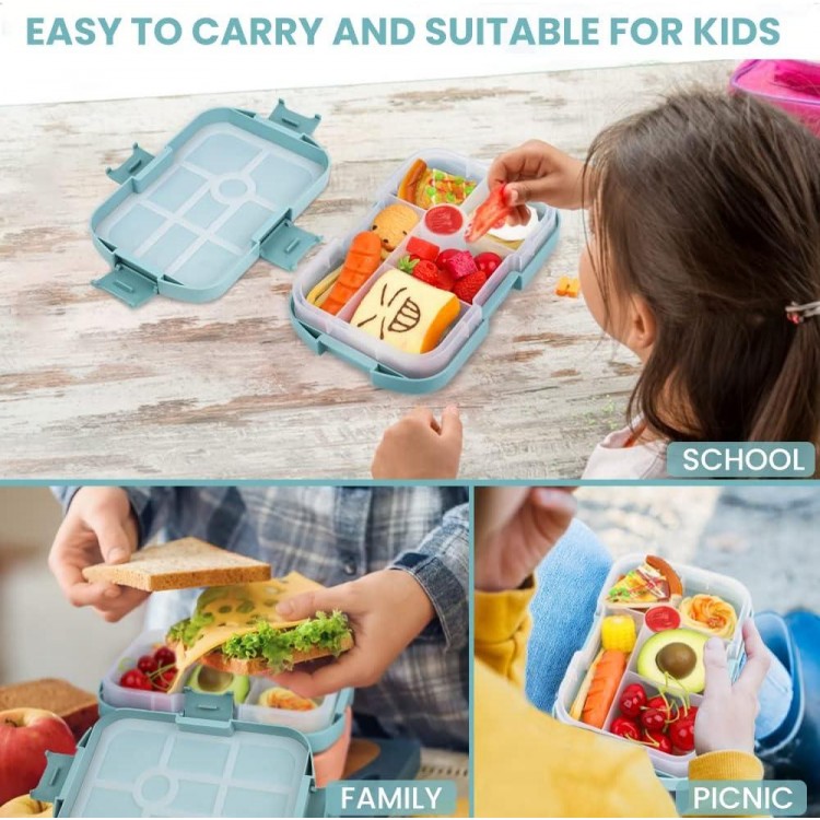 Children's Lunch Box with Compartments 1000 ml, Bento Box Lunch Box