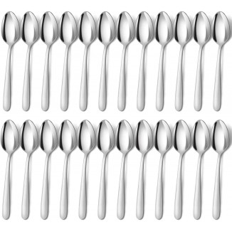 24 Piece Soup Spoon Set, 8 Inch (20.4 cm) Spoon Set, Stainless Steel Tablespoon, Mirror Polished Table Spoon