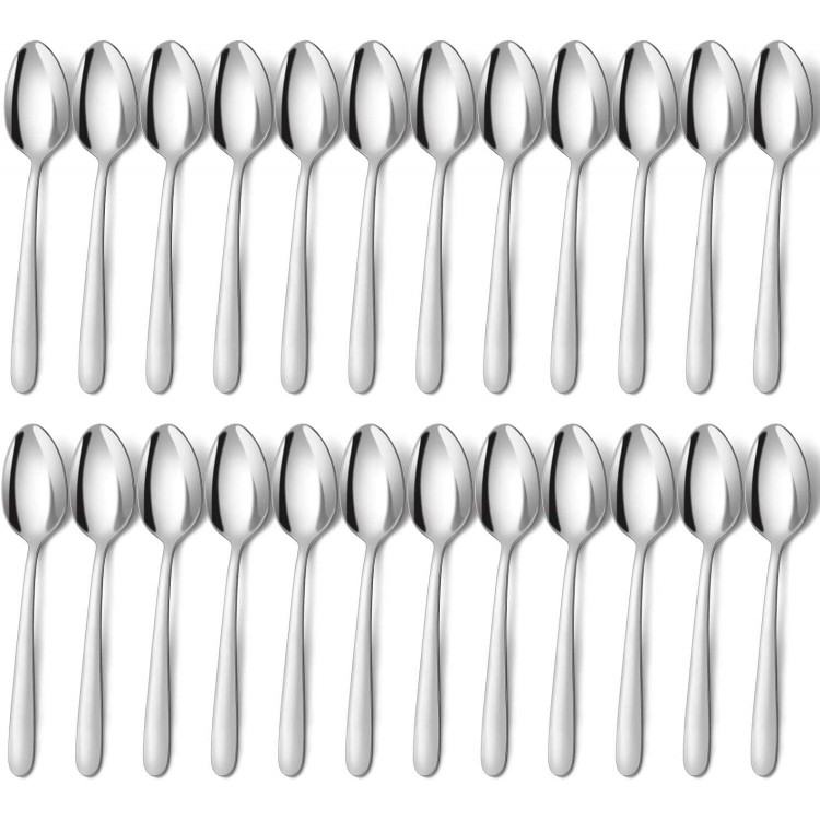 24 Piece Soup Spoon Set, 8 Inch (20.4 cm) Spoon Set, Stainless Steel Tablespoon, Mirror Polished Table Spoon