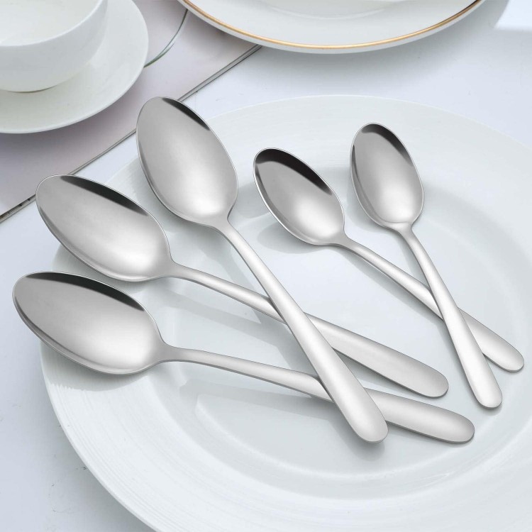 24 Piece Soup Spoon Set, 8 Inch (20.4 cm) Spoon Set, Stainless Steel Tablespoon, Mirror Polished Table Spoon