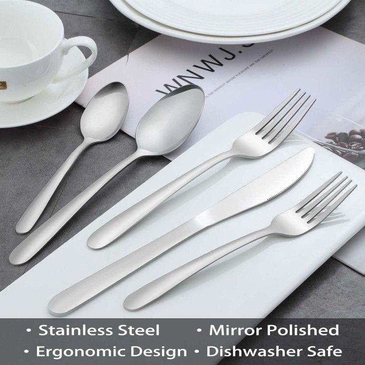 24 Piece Soup Spoon Set, 8 Inch (20.4 cm) Spoon Set, Stainless Steel Tablespoon, Mirror Polished Table Spoon