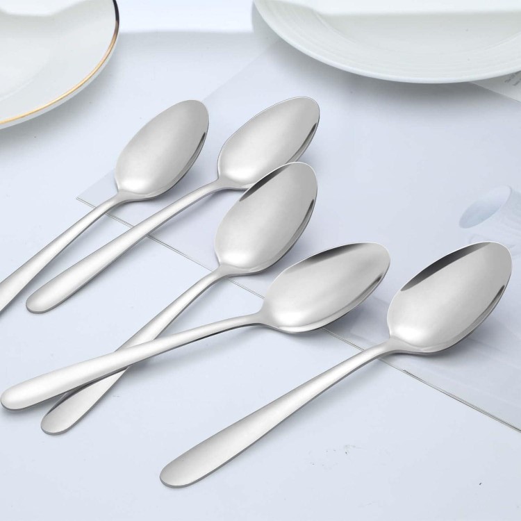 24 Piece Soup Spoon Set, 8 Inch (20.4 cm) Spoon Set, Stainless Steel Tablespoon, Mirror Polished Table Spoon