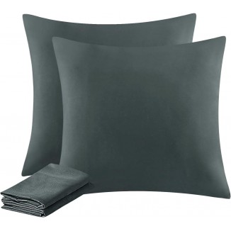 Cushion Cover 80 x 80 cm, Set of 2 – Pillowcases 80 x 80 cm, Anthracite with Soft Microfibre Zip