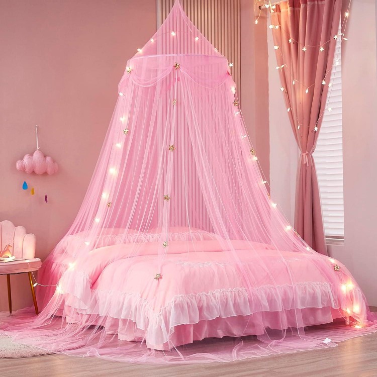 Bed Canopy with Fluorescent Lights Luminous Stars Bed Canopy Girls