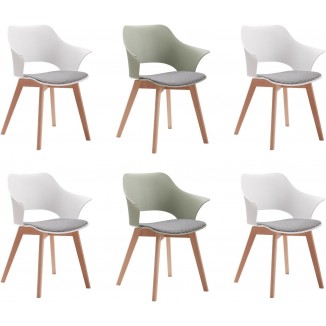 Set of 6 Nordic Kitchen Chairs, Dining Room