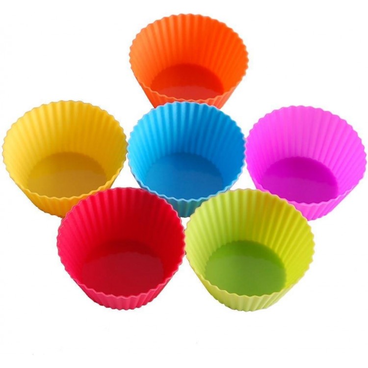 24 Pcs Reusable Silicone Cupcake Moulds Muffin Moulds