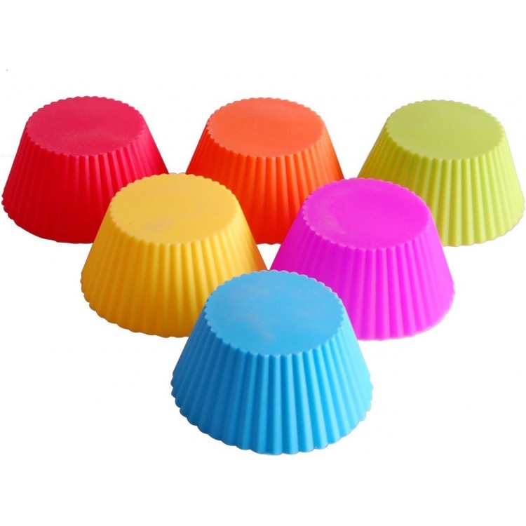24 Pcs Reusable Silicone Cupcake Moulds Muffin Moulds