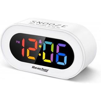 Small Colourful LED Digital Alarm Clock with Snooze