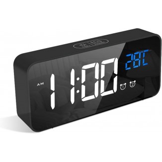 Digital Alarm Clock with Large LED Temperature Display