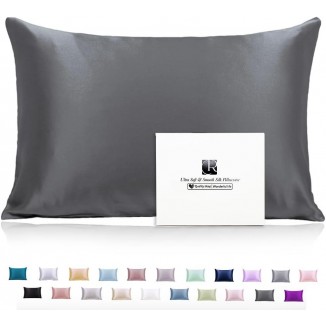 Silk Cushion Cover 40 x 80 cm, Ravmix Silk Pillowcases for Hair and Skin, with Hidden Zip, Both Sides Silk