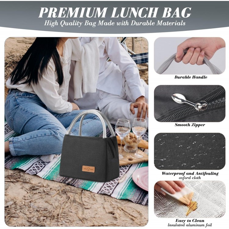 Insulated Lunch Box Bag, Waterproof Lunch Bag