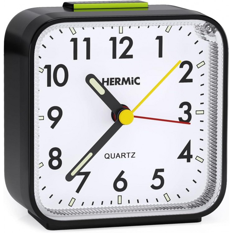 Analogue Alarm Clock, No Ticking Alarm Clock with Light