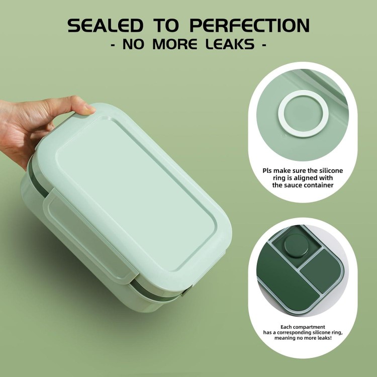 Bento Box Lunch Box for Adults, 2000 ml, Double Layer Lunch Box