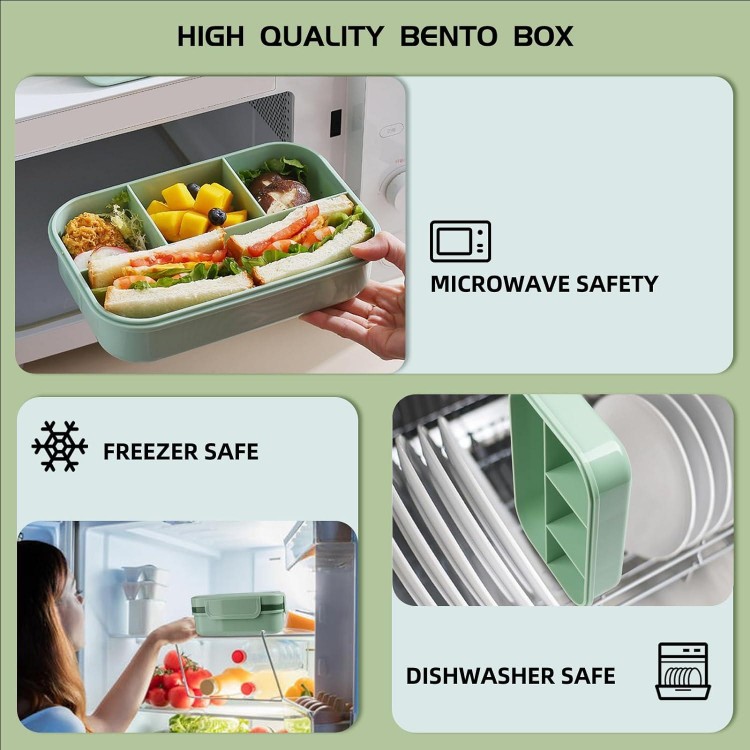 Bento Box Lunch Box for Adults, 2000 ml, Double Layer Lunch Box