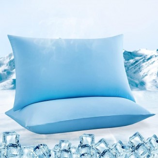 Cooling Cushion Cover, Set of 2 Elastic Pillow Cases with Arc-Chill Cooling Fibres