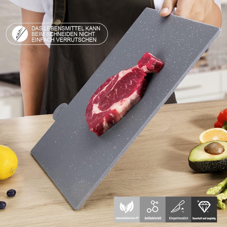 Cutting Boards Set, Plastic Chopping Boards with Storage Stand