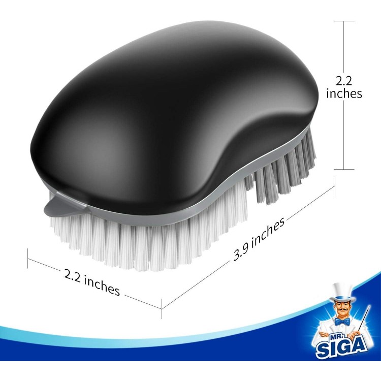 MR.SIGA Fruit and Vegetable Cleaning Brush, Pack of 2, Black