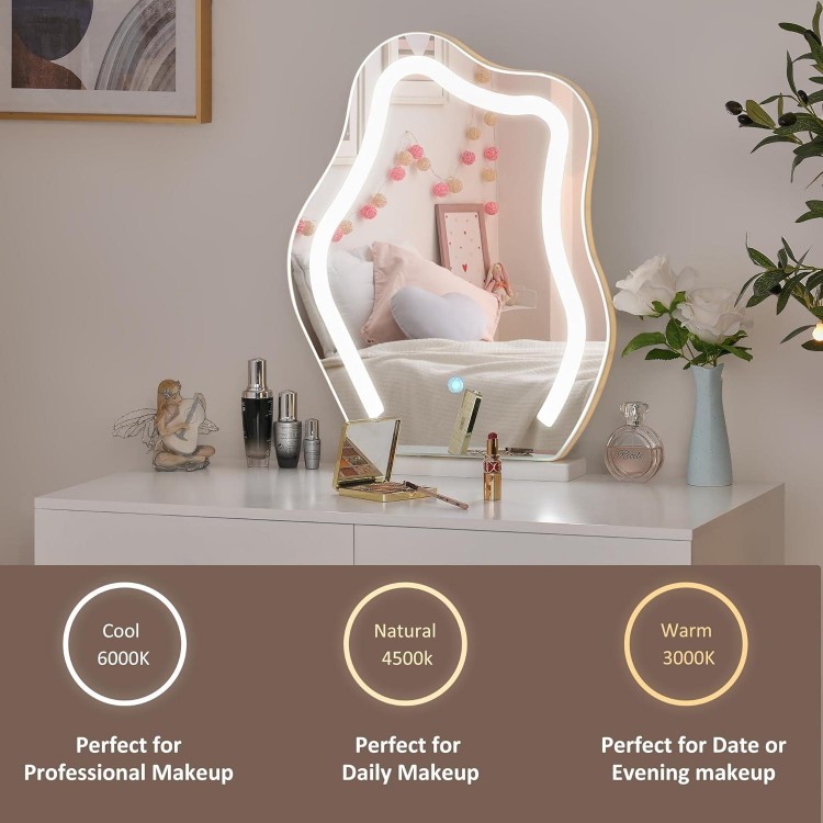 Dressing Table Vanity Set LED Dressing Table Cosmetic Table Mirror