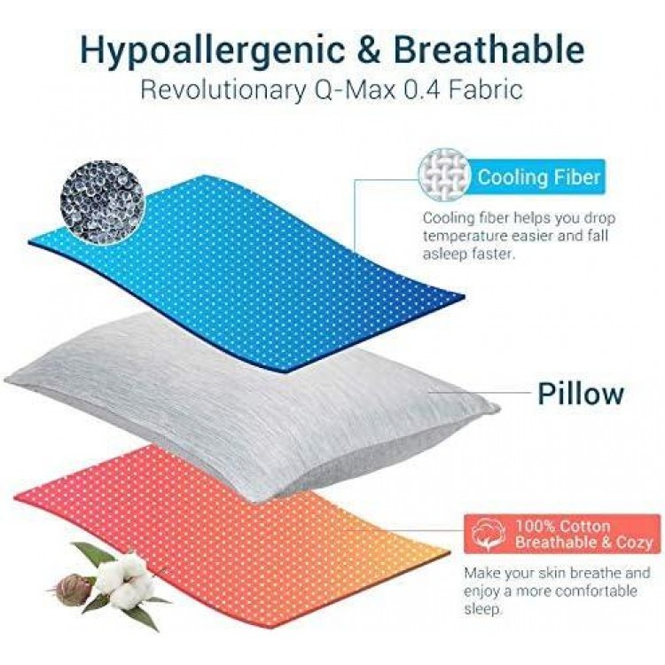 Cooling Cushion Covers, Breathable, Ultra-Soft Pillow Cases to Protect Skin and Hair