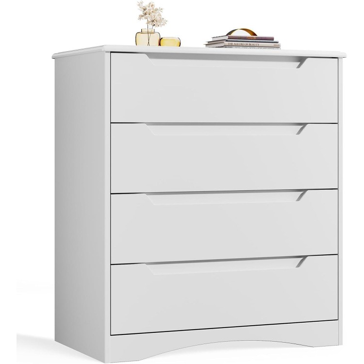 Chest of Drawers White Bedroom Chest of Drawers with 4 Spacious Drawers