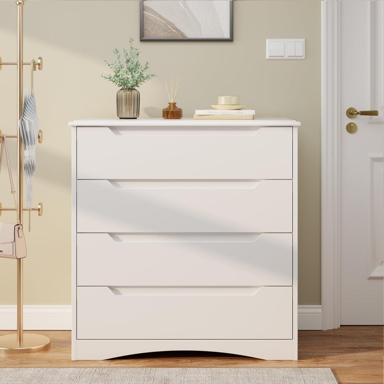 Chest of Drawers White Bedroom Chest of Drawers with 4 Spacious Drawers