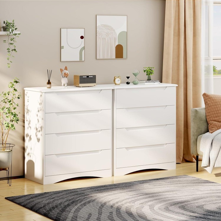 Chest of Drawers White Bedroom Chest of Drawers with 4 Spacious Drawers