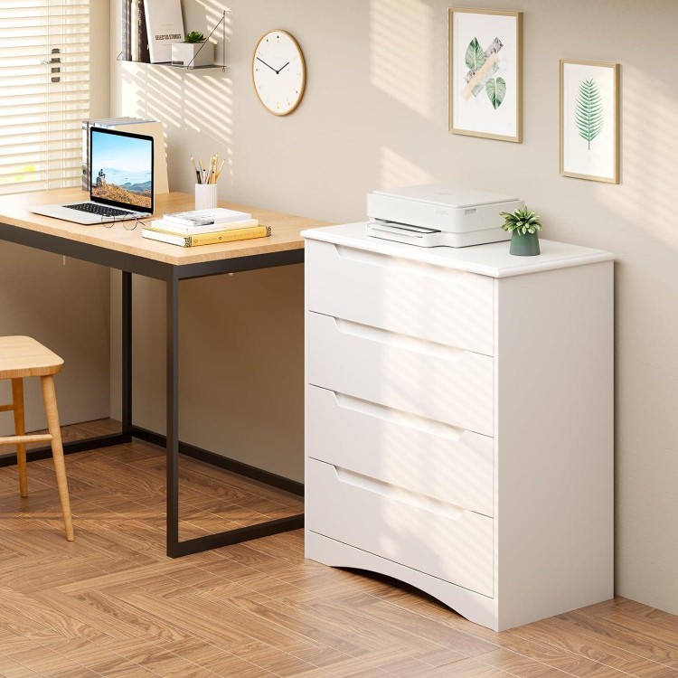 Chest of Drawers White Bedroom Chest of Drawers with 4 Spacious Drawers