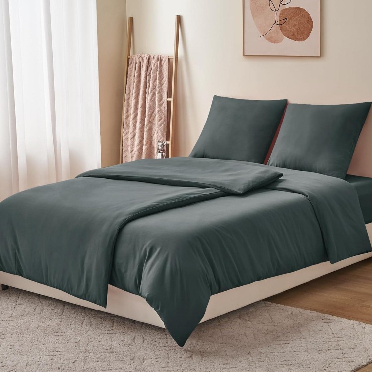 4-Piece Bed Linen, Made of Microfibre with Zip, Soft and Non-Iron