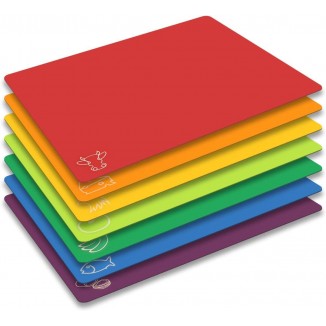 Plastic Chopping Boards for the Kitchen, Set of 7, Flexible Cutting Mats
