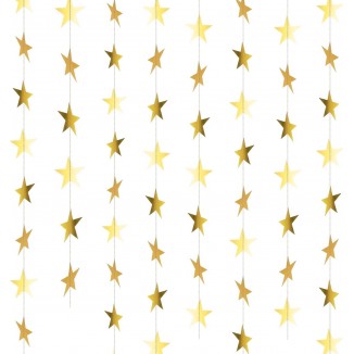 104 Foot Garland Star Gold Star Paper Garland