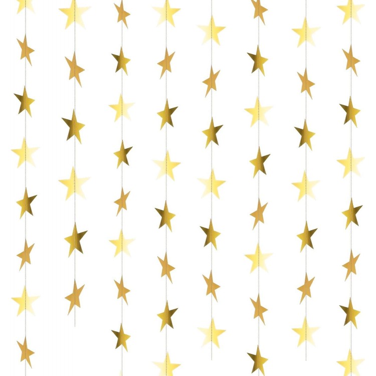 104 Foot Garland Star Gold Star Paper Garland