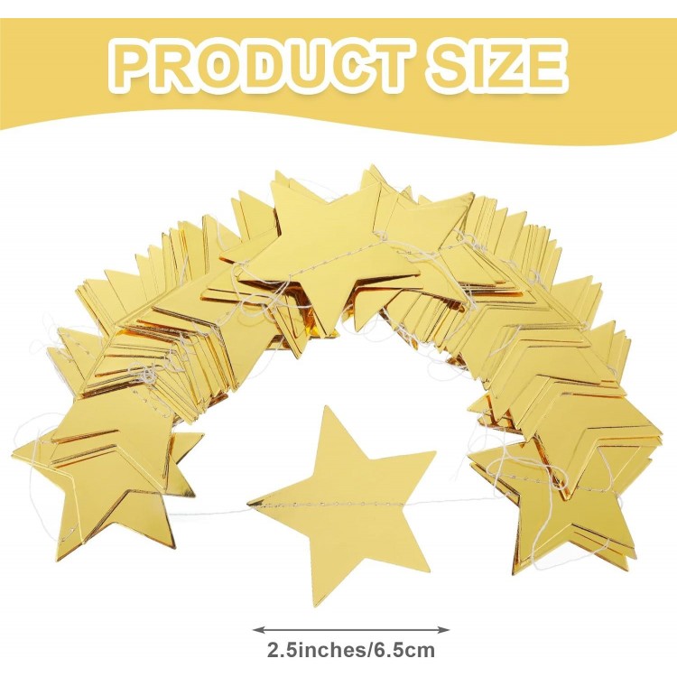 104 Foot Garland Star Gold Star Paper Garland