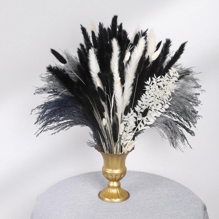 Black Pampas Grass, Pack of 102 Natural Dried Pampas Grass Bouquet