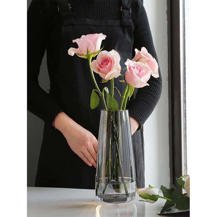 Ins Modern Vases, Iridescent Crystal Clear Glass Vase, Flower Vase for Home