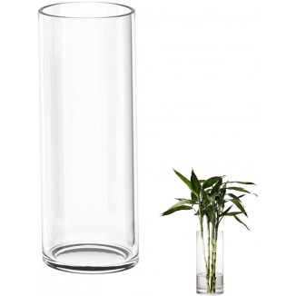 30 cm Glass Vase Large Clear Glass Vase Round Narrow Vase Clear Flower Vase Cylindrical Glass Vase