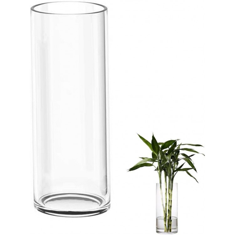 30 cm Glass Vase Large Clear Glass Vase Round Narrow Vase Clear Flower Vase Cylindrical Glass Vase