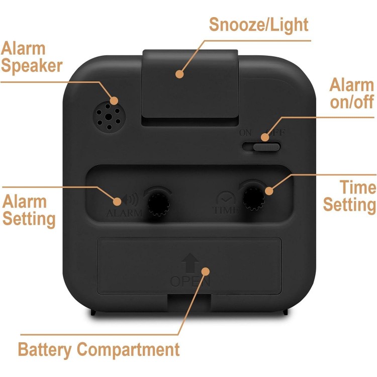 5 Inch Alarm Clock with Night Light, Bedside