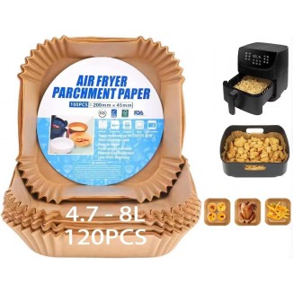 Backpapier für Heißluftfritteuse, 120 StückAirfryer Backpapier 20-24cm