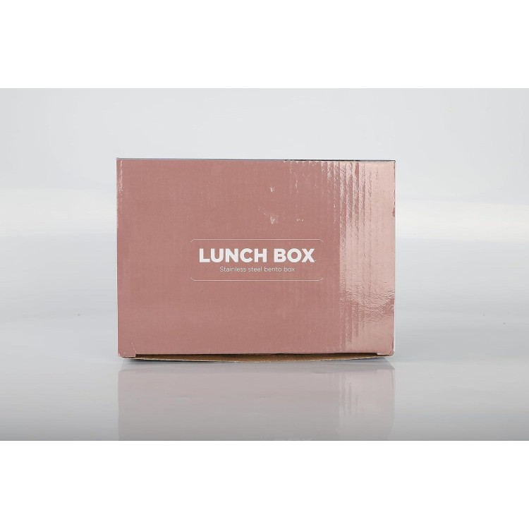 Bento Box, Adult Lunch Box with Stainless Steel Compartment